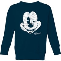 Disney Mickey Mouse Worn Face Kids' Sweatshirt - Navy - 7-8 Jahre von Original Hero