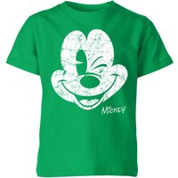 Disney Mickey Mouse Worn Face Kids' T-Shirt - Green - 9-10 Jahre von Disney