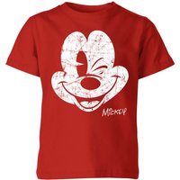 Disney Mickey Mouse Worn Face Kids' T-Shirt - Red - 5-6 Jahre von Disney
