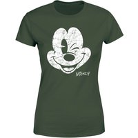 Disney Mickey Mouse Worn Face Women's T-Shirt - Green - S von Disney