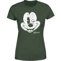 Disney Mickey Mouse Worn Face Women's T-Shirt - Green - XL von Disney