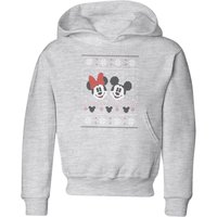 Disney Mickey and Minnie Kids' Christmas Hoodie - Grey - 11-12 Jahre von Disney