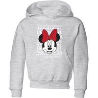 Disney Minnie Face Kids' Christmas Hoodie - Grey - 11-12 Jahre von Disney