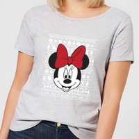 Disney Minnie Face Women's Christmas T-Shirt - Grey - 4XL von Disney