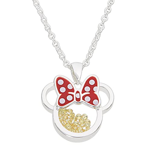 Disney Minnie Silver Plated Brass with Red Enamel Bow November Birthstone Floating Stone Necklace CF00308SNOVL-Q.PH von Disney