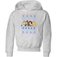 Disney Princess Faces Kids' Christmas Hoodie - Grey - 11-12 Jahre von Disney