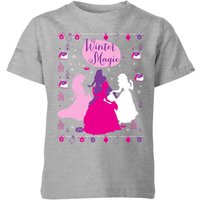 Disney Princess Silhouettes Kids' Christmas T-Shirt - Grey - 5-6 Jahre von Disney