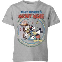 Disney Retro Poster Piano Kinder T-Shirt - Grau - 3-4 Jahre von Disney