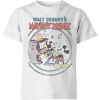 Disney Retro Poster Piano Kinder T-Shirt - Weiß - 7-8 Jahre von Disney