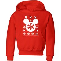 Disney Snowflake Silhouette Kids' Christmas Hoodie - Red - 3-4 Jahre von Disney