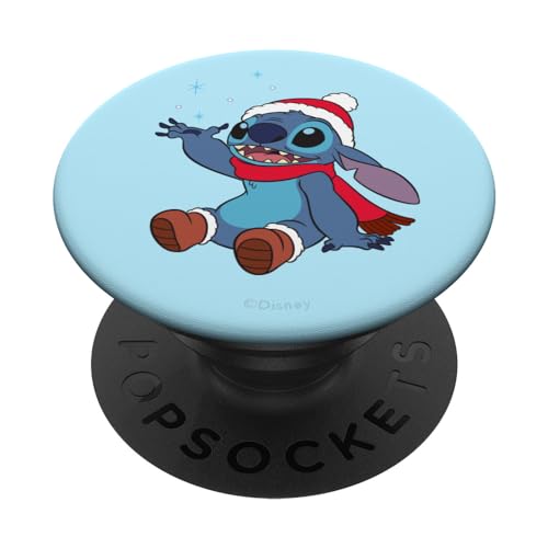 Disney Stitch in Santa Hat Winter Holiday PopSockets mit austauschbarem PopGrip von Disney