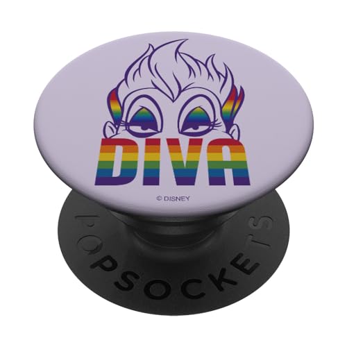 Disney Villains Ursula Diva Rainbow Pride PopSockets mit austauschbarem PopGrip von Disney