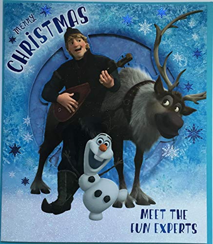 Disney Weihnachtskarte für Jungen mit Olaf der Schneemann, Kristoff und Sven das Rentier von Disney