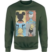 Donald Duck Mickey Mouse Pluto Goofy Tiles Sweatshirt - Green - L von Disney
