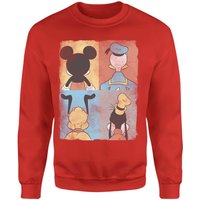 Donald Duck Mickey Mouse Pluto Goofy Tiles Sweatshirt - Red - L von Disney
