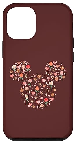 Hülle für iPhone 15 Disney Mickey Mouse Icon Fill mit Pralinen, Blumen, Herzen, Liebe von Disney