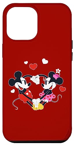 Hülle für iPhone 15 Plus Disney Mickey und Minnie Herzen Valentinstag rot von Disney