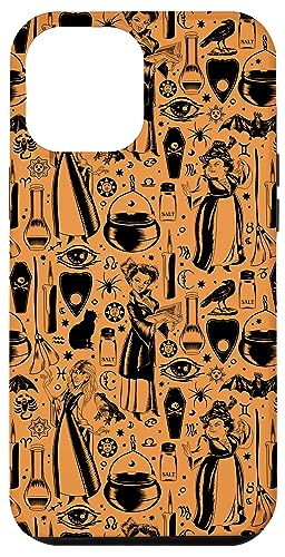 Hülle für iPhone 15 Pro Max Disney Hocus Pocus Sanderson Sister Print Orange von Disney