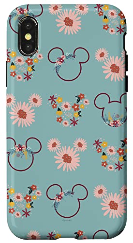 Hülle für iPhone X/XS Disney Mickey Mouse Blumen und Gänseblümchen Druck von Disney