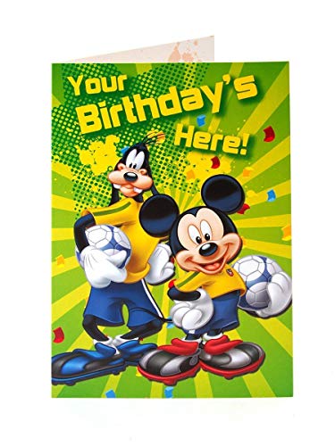 Mickey Maus doof Fußball Ihr Geburtstag ist hier! Geburtstagskarte von Disney