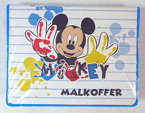 Mickey Mouse Malkoffer, 25-teilig Wachsmalstifte, Radierer, Wasserfarben mit Pinsel, Geschenk, Mitgebsel, Tombola von Disney