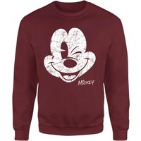 Mickey Mouse Worn Face Sweatshirt - Burgundy - L von Disney