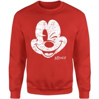 Mickey Mouse Worn Face Sweatshirt - Red - XS von Original Hero