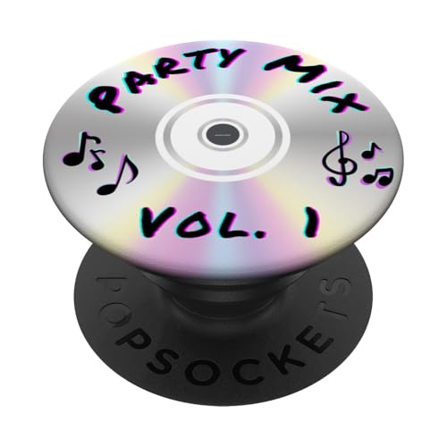 Party Mix Vol 1 CD-CD im Retro-Stil der 90er Jahre PopSockets Klebender PopGrip Party Mix Vol 1 CD-CD im Retro-Stil der 90er Jahre PopSockets Klebender PopGrip von Displace Design