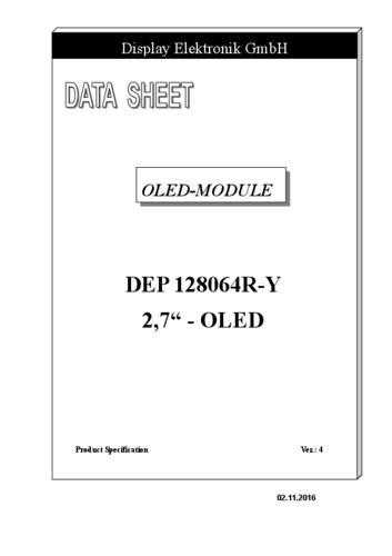 Display Elektronik OLED-Display Gelb 128 x 64 Pixel DEP128064R-Y von Display Elektronik