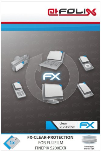 atFoliX Displayschutzfolie für Fujifilm FinePix S200EXR - FX-Clear: Display Schutzfolie kristallklar! Höchste Qualität - Made in Germany! von Displayschutz@FoliX