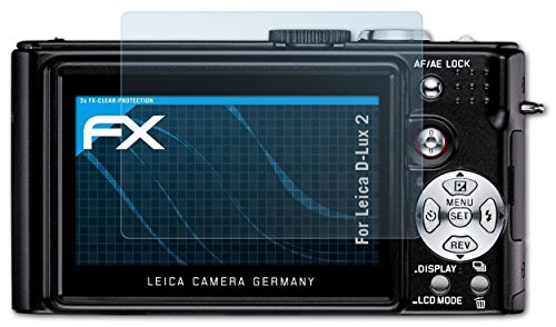 atFoliX Displayschutzfolie für Leica D-Lux 2 (3 Stück) - FX-Clear: Displayschutz Folie kristallklar! Höchste Qualität - Made in Germany! von Displayschutz@FoliX