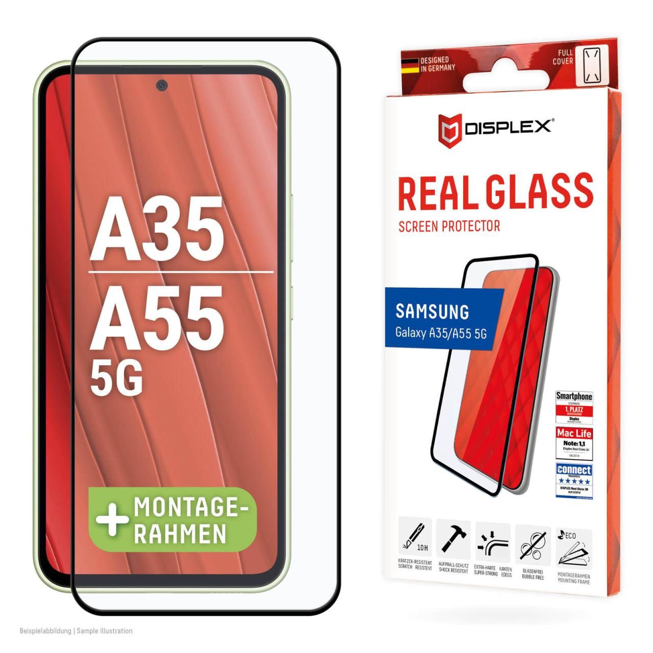 DISPLEX Full Cover Panzerglas (10H) für Samsung Galaxy A35/A55 5G von Displex