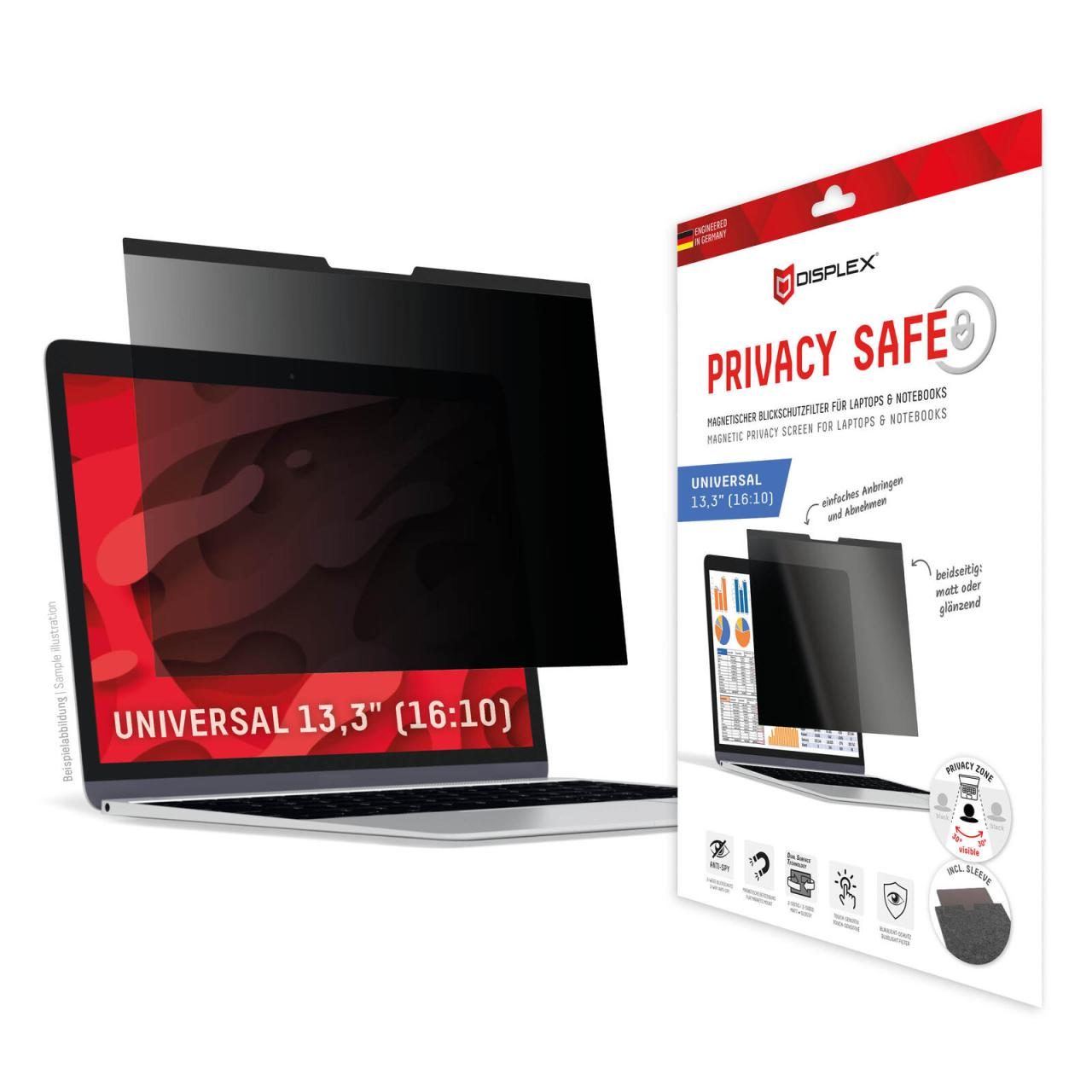 DISPLEX PRIVACY SAFE Magnetischer 2-Wege Blickschutzfilter für Laptop/ Notebo... von Displex