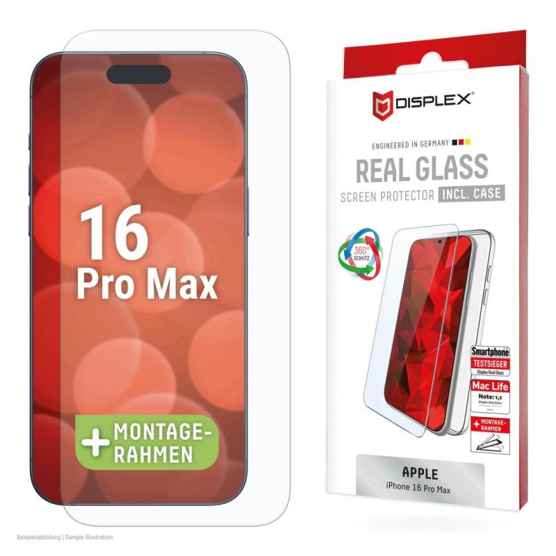 DISPLEX Panzerglas (10H) + Schutzhülle für Apple iPhone 16 Pro Max von Displex