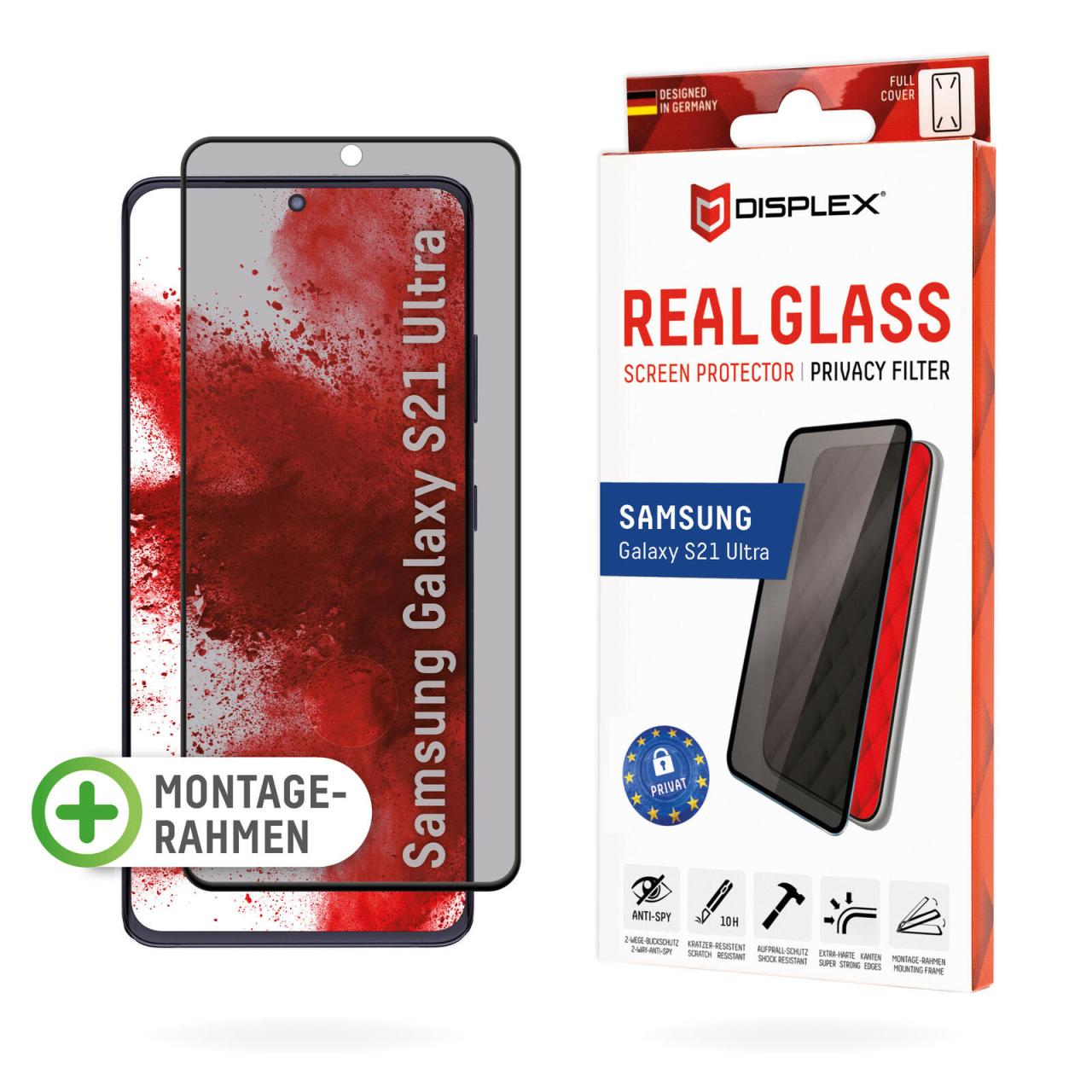 DISPLEX Privacy Glass Displayschutz für Samsung Galaxy S21 Ultra von Displex