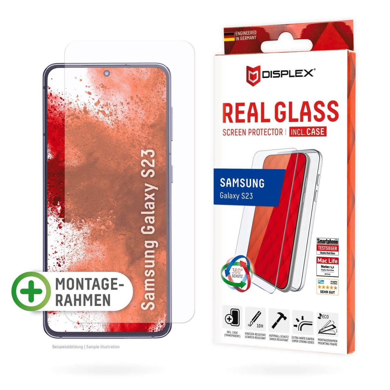 DISPLEX Real Glass + Case für das Samsung Galaxy S23 von Displex