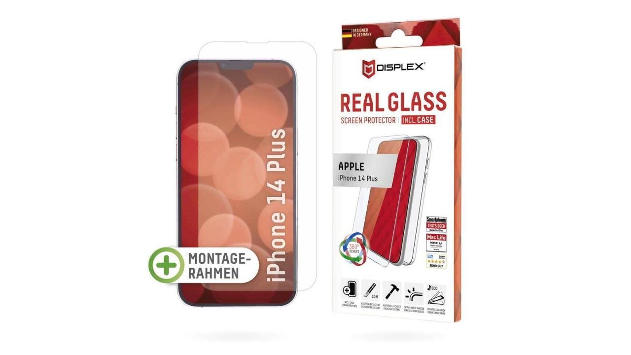 DISPLEX Real Glass Schutzhülle und Panzerglas für Apple iPhone 14 Plus von Displex