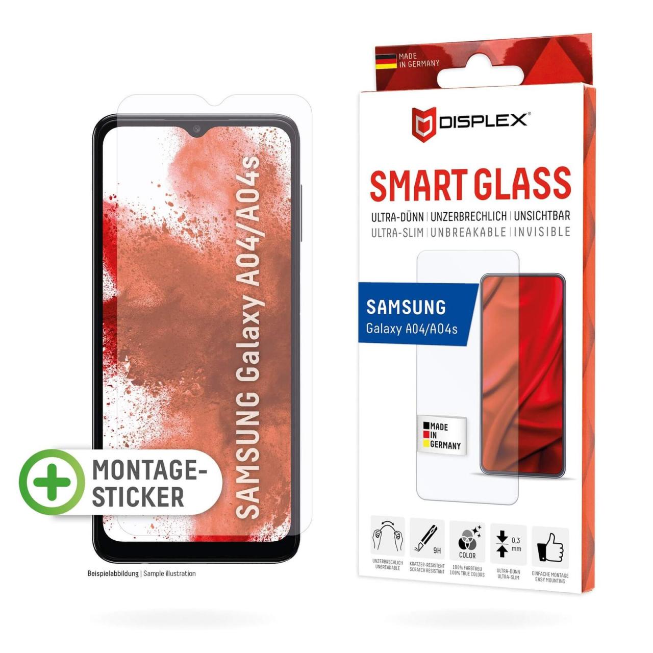 DISPLEX Smart Glass Displayschutzfolie für Samsung Galaxy A04/ A04S von Displex