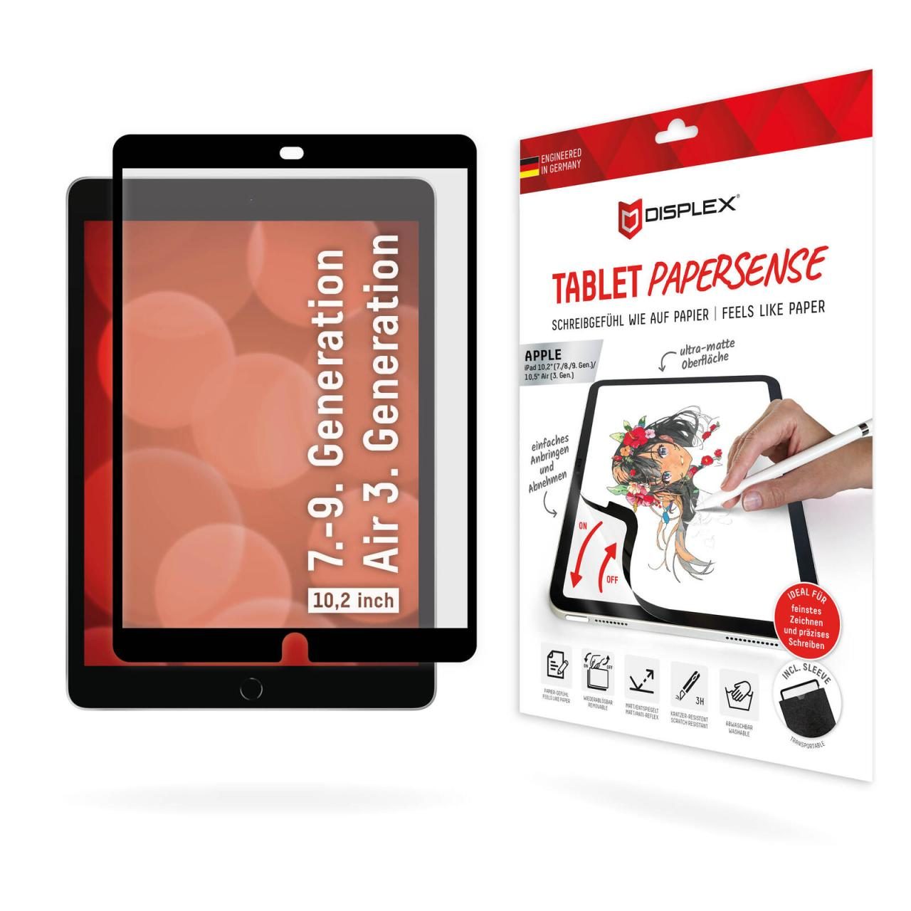 DISPLEX TABLET PAPERSENSE für iPad (7./8./9. Gen.)/Air (3. Gen.), wiederablös... von Displex