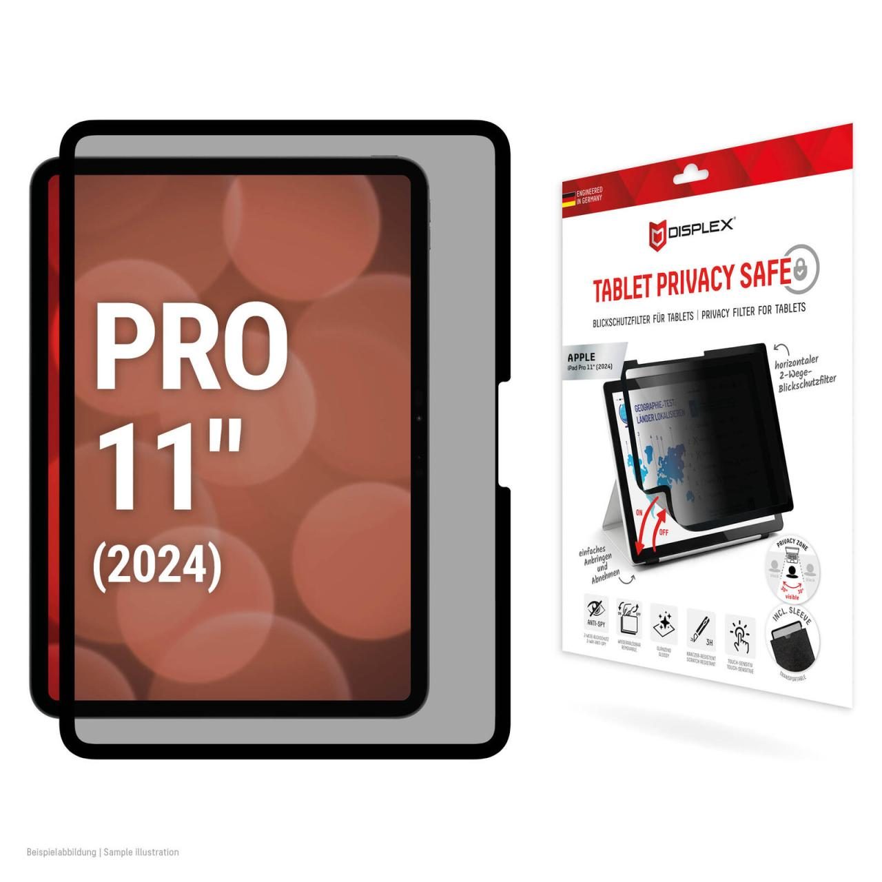DISPLEX TABLET PRIVACY SAFE Blickschutzfilter für iPad Pro 11'' (2024) von Displex