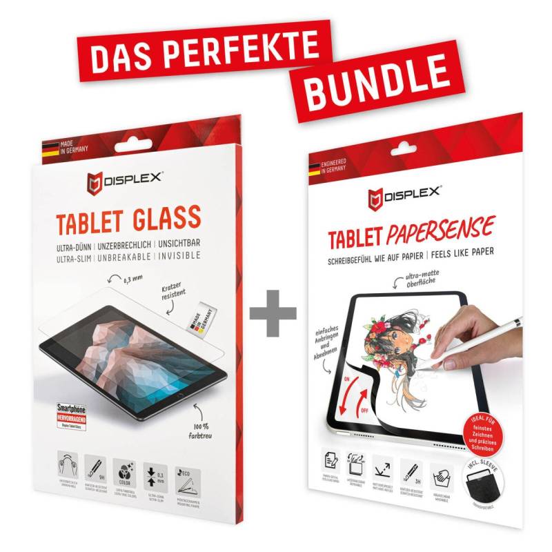 DISPLEX Tablet Glass (9H) & PaperSense Schreib- und Zeichenfolie für iPad 10,... von Displex