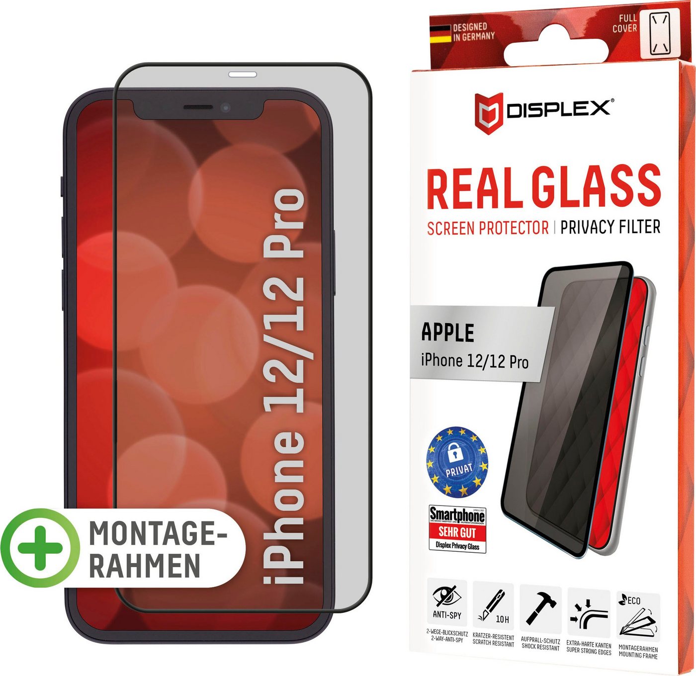 Displex DISPLEX Privacy Glass Panzerglas für Apple iPhone 12/12 Pro (6,1) für Apple iPhone 12, Apple iPhone 12 Pro, Displayschutzglas von Displex