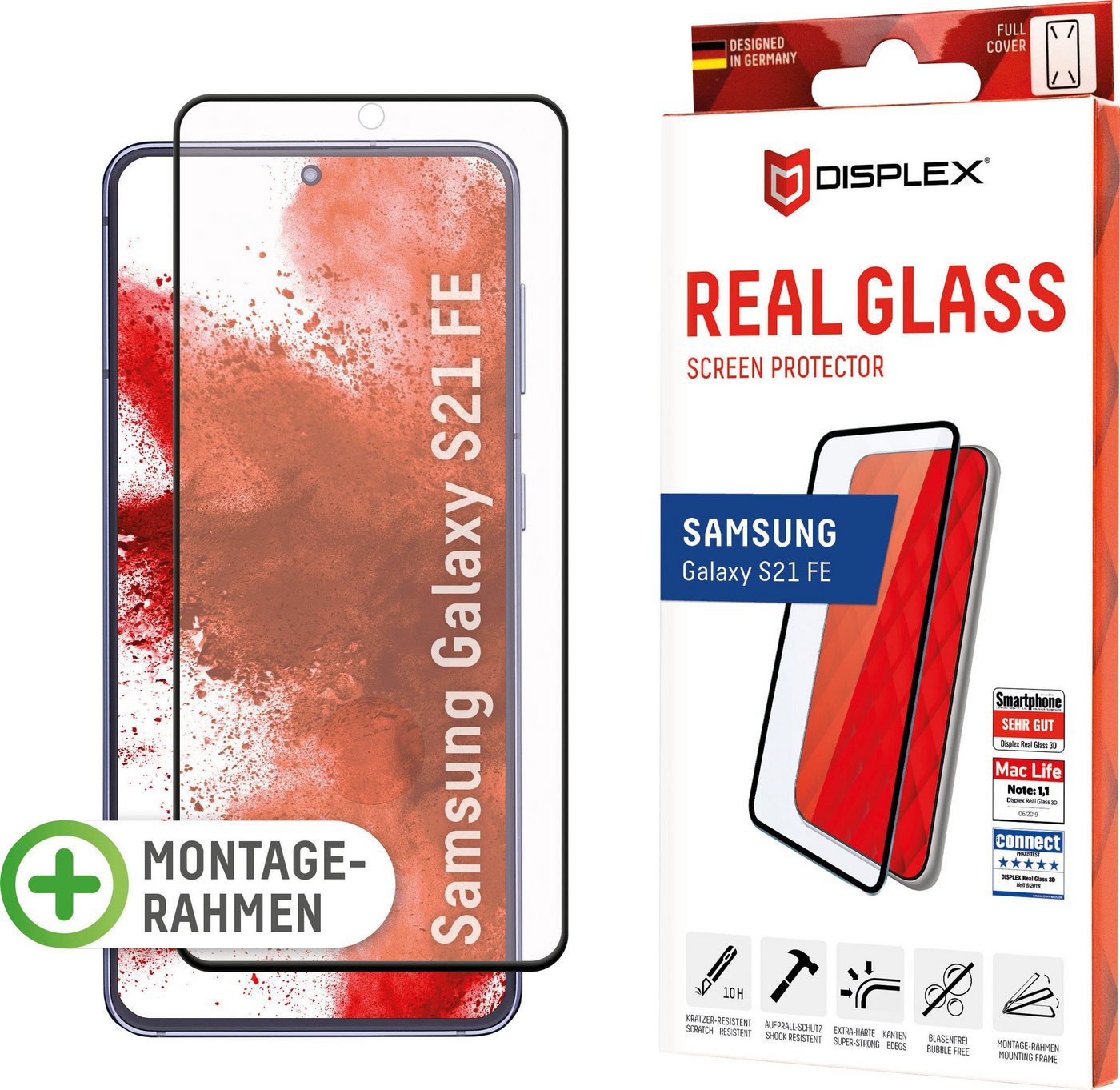 Displex DISPLEX Real Glass FC für Samsung Galaxy S21 FE, Displayschutzfolie von Displex