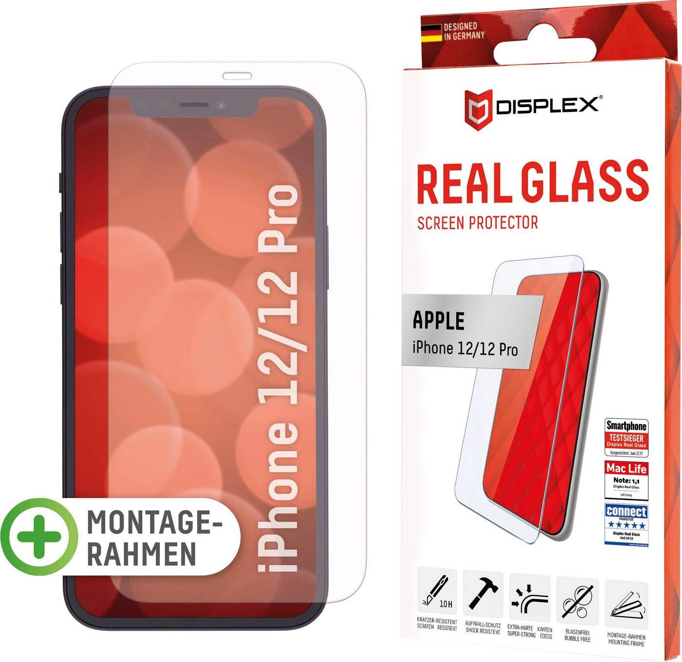 Displex DISPLEX Real Glass Panzerglas für Apple iPhone 12/12 Pro (6,1) für Apple iPhone 12 / 12 Pro, Displayschutzglas, 1 Stück von Displex