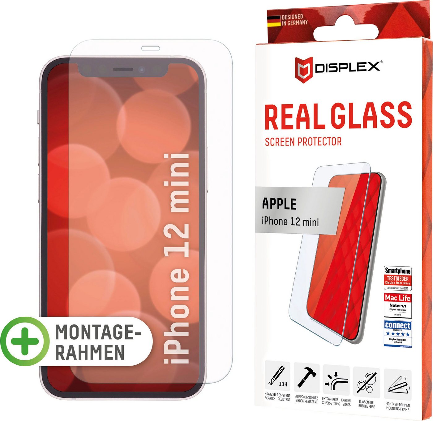Displex DISPLEX Real Glass Panzerglas für Apple iPhone 12 mini (5,4) für Apple iPhone 12 Mini, Displayschutzglas, 1 Stück von Displex