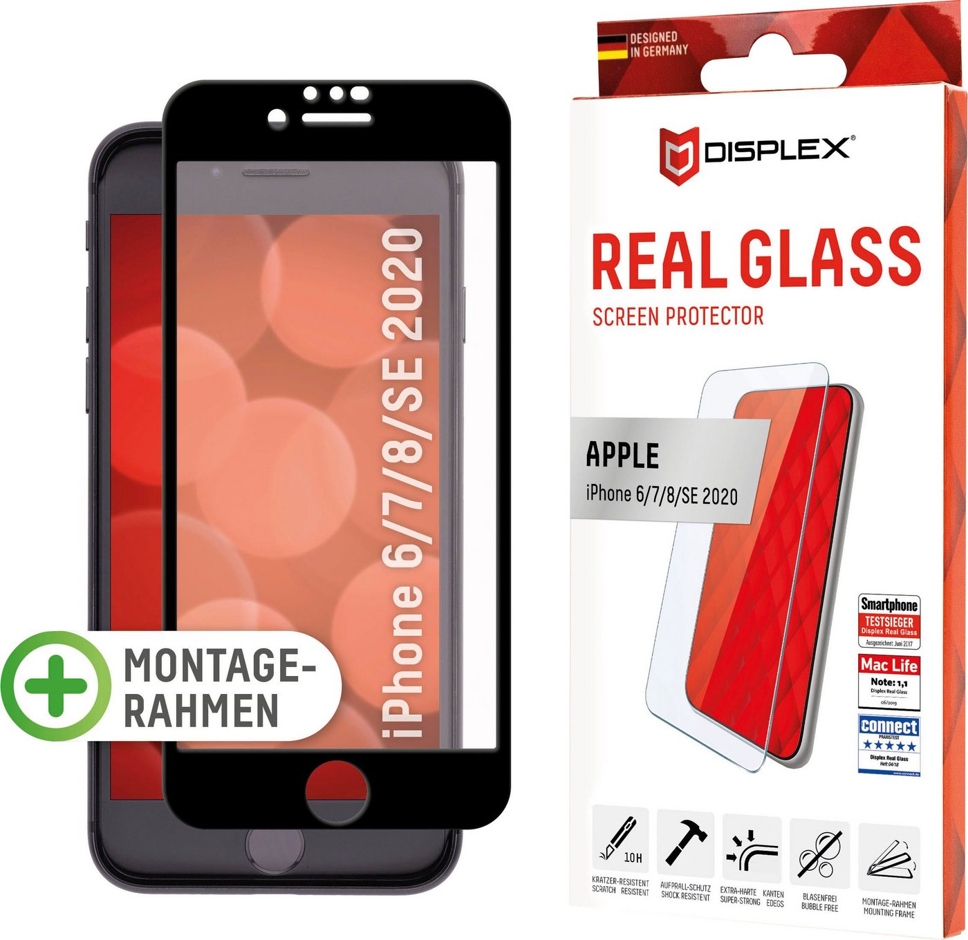 Displex DISPLEX Real Glass Panzerglas für Apple iPhone 6/7/8/SE(2020) (4,7) für Apple iPhone 6, Apple iPhone 7, Apple iPhone 8, Apple iPhone SE 2020, Displayschutzglas von Displex