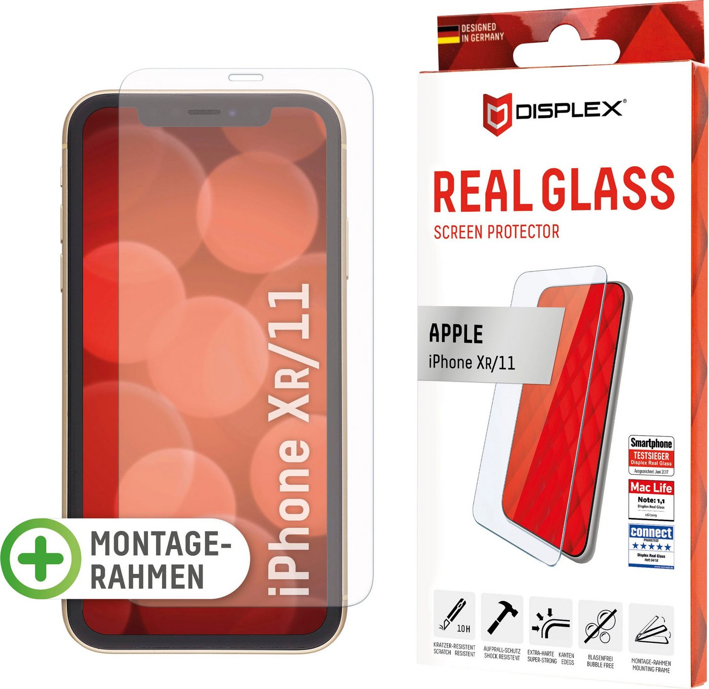 Displex DISPLEX Real Glass Panzerglas für Apple iPhone XR/11 (6,1) für Apple iPhone 11, Displayschutzglas von Displex