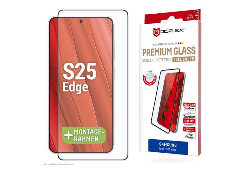Displex Displayschutzglas Premium Glass Screen Protector (Full Cover) für Samsung Galaxy S25 Edge, Displayschutzfolie, Schutzfolie, Bildschirmschutz, kratz- & stoßfest von Displex