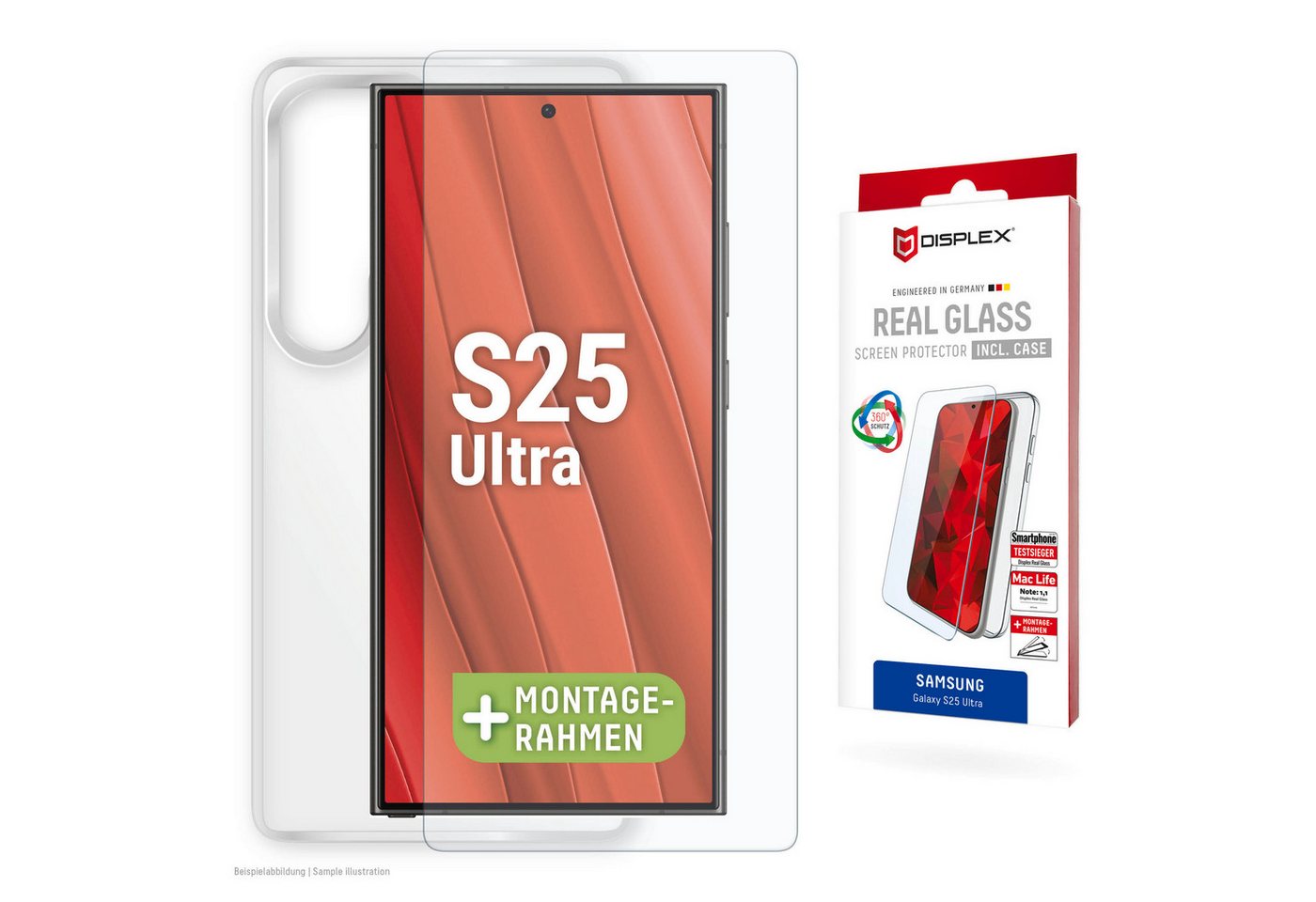 Displex Displayschutzglas Real Glass Screen Protection inkl. Case für Samsung Galaxy S25 Ultra, Displayschutzfolie, Schutzfolie, Bildschirmschutz, kratz- & stoßfest Displex Displayschutzglas Real Glass Screen Protection inkl. Case für Samsung Galaxy S25 Ultra, Displayschutzfolie, Schutzfolie, Bildschirmschutz, kratz- & stoßfest von Displex