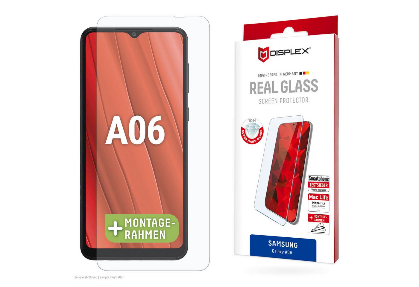 Displex Displayschutzglas Real Glass für Samsung Galaxy A06, Displayschutzfolie, Schutzfolie, Bildschirmschutz, kratz- & stoßfest Displex Displayschutzglas Real Glass für Samsung Galaxy A06, Displayschutzfolie, Schutzfolie, Bildschirmschutz, kratz- & stoßfest von Displex